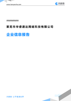 莱芜市华睿通达网络科技企业信息报告-天眼查